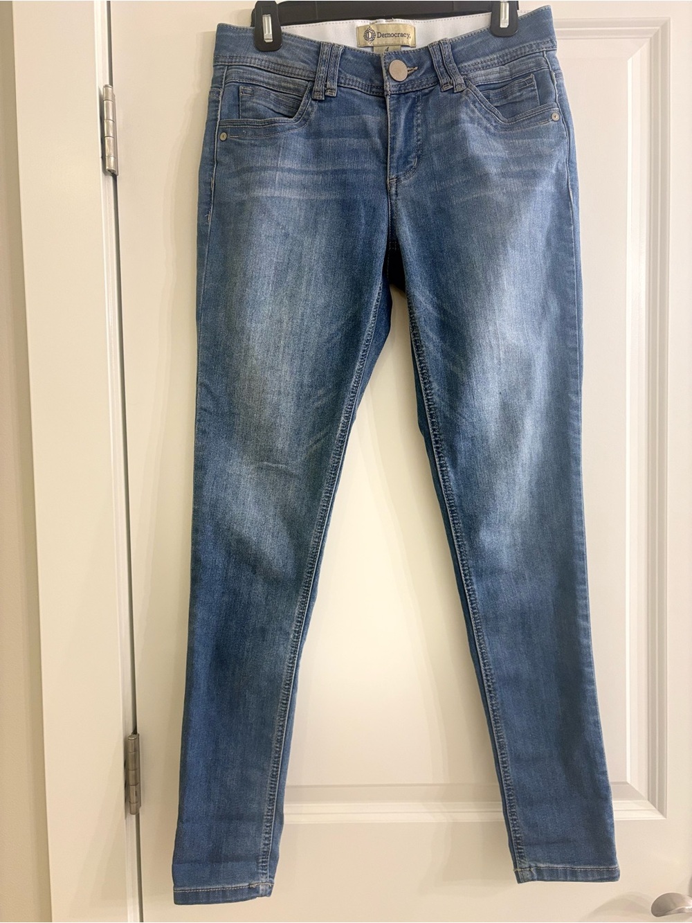 Democracy Ab Technology Skinny Jeans Women’s 4 Mid Rise Stretch Blue Denim - Picture 4 of 16